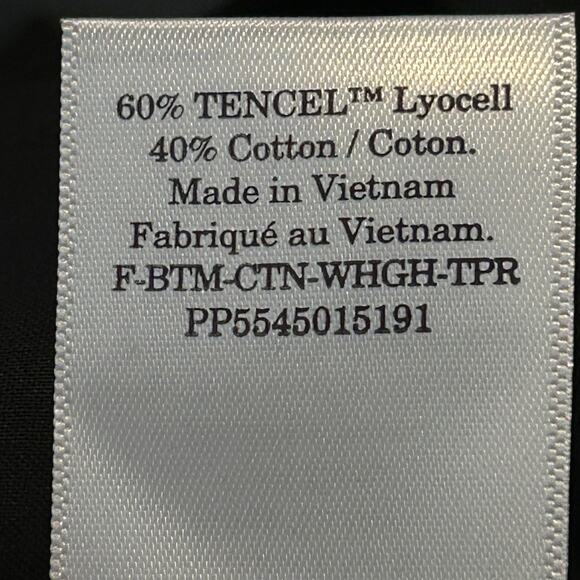 Everlane Tencel Way High Tapered Pant Buttersmooth Black Women 16 NWT No Stretch - Picture 10 of 12